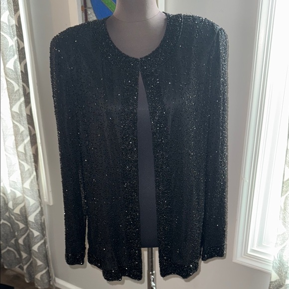 Laurence Kazar Silk Beaded Evening jacket - Picture 1 of 9